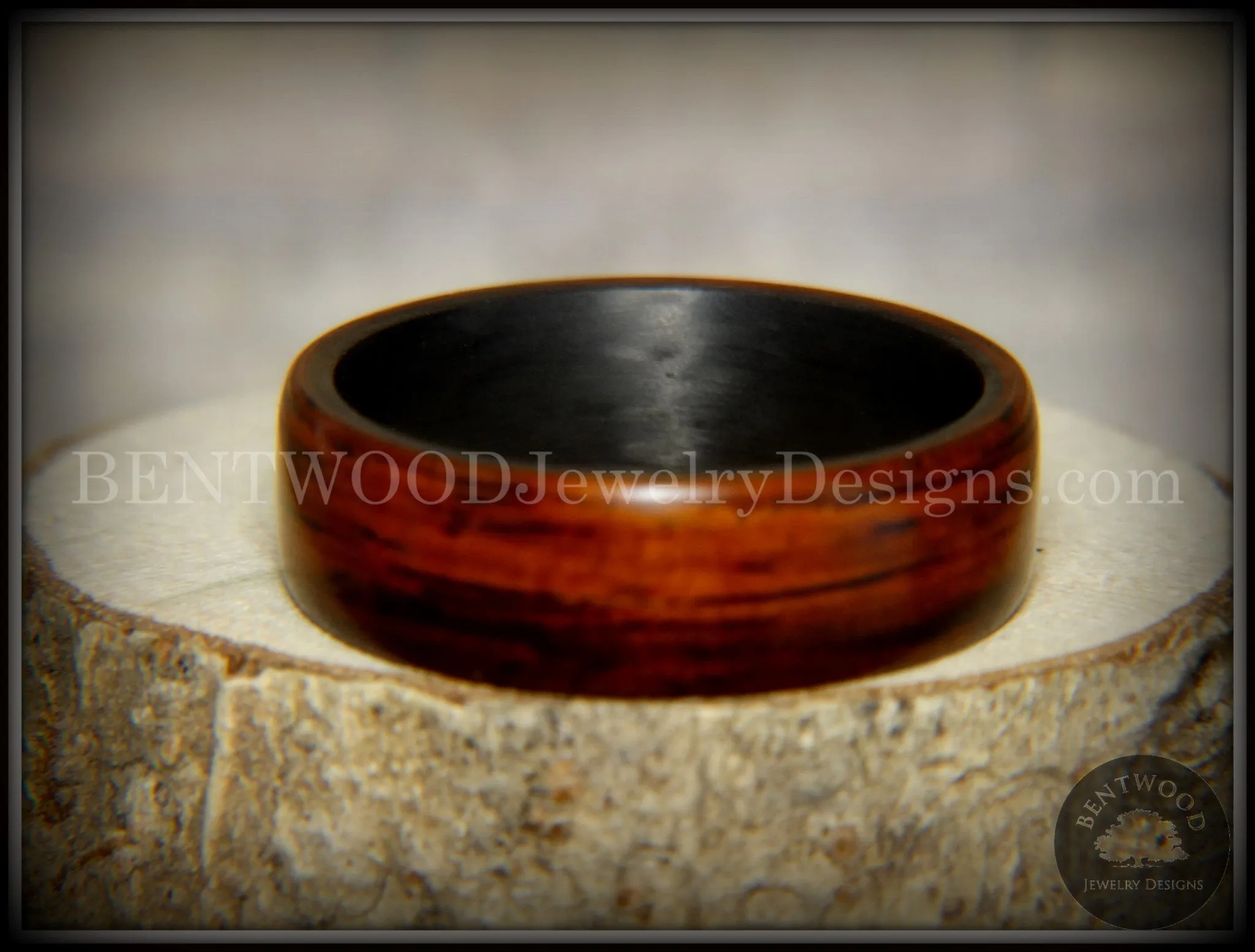 Bentwood Ring - Coco Loco Cocobolo Wood on Carbon Fiber Core