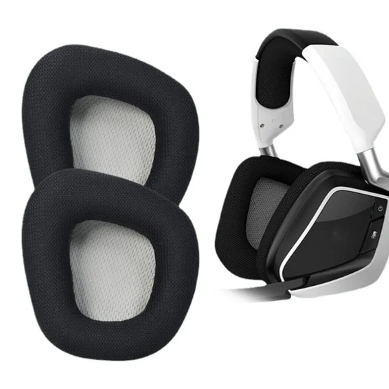Black Protein Leather Earpads for Corsair Void Pro Elite - Set of 2