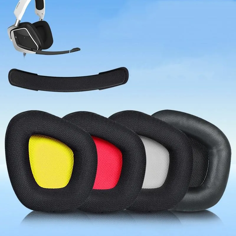 Black Protein Leather Earpads for Corsair Void Pro Elite - Set of 2
