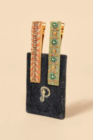 Boutique  Nrw Jew Bar Hairclips Sage/ Crl