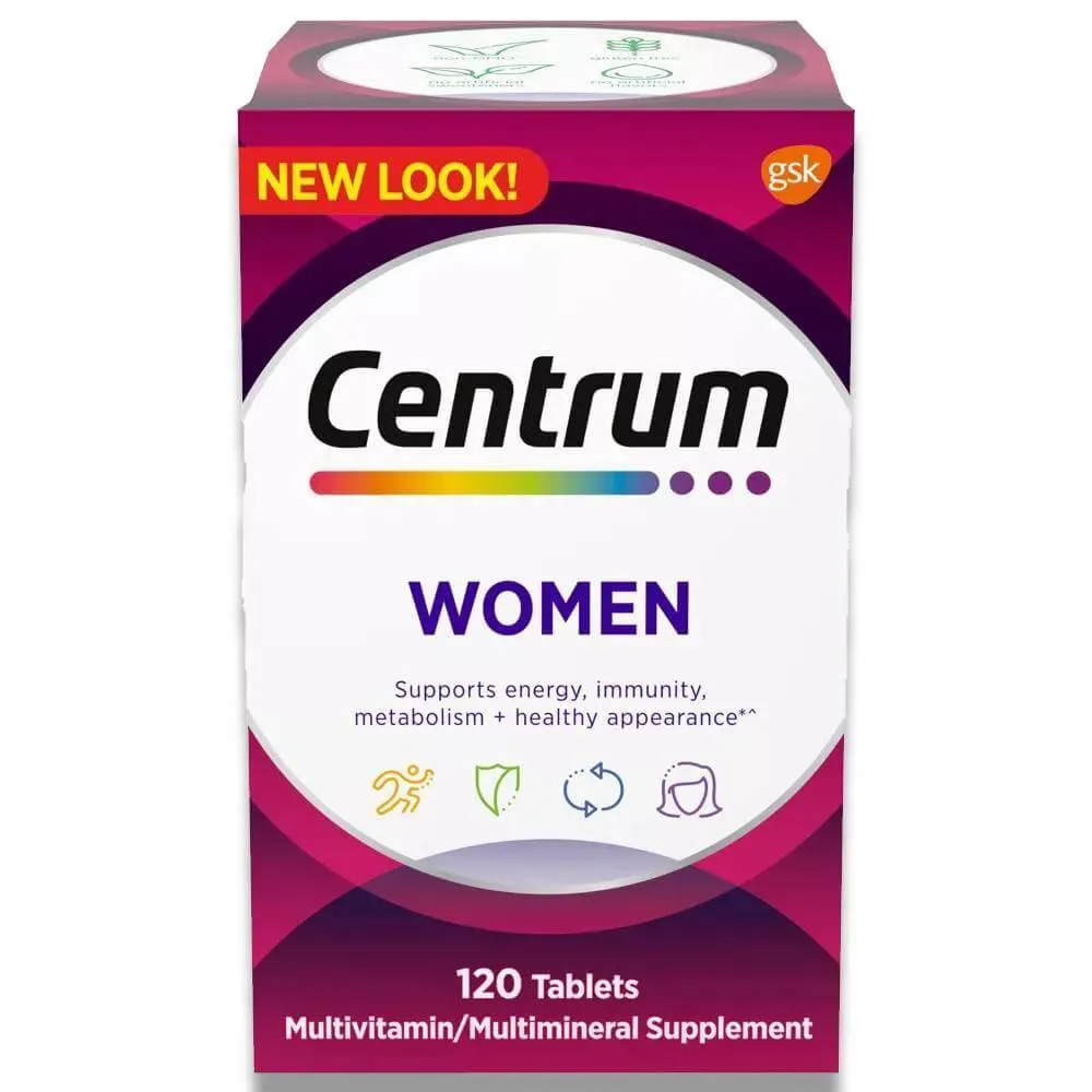 Centrum - Women Multivitamin, Multimineral Supplement - 120 Tablets - 12 Pack