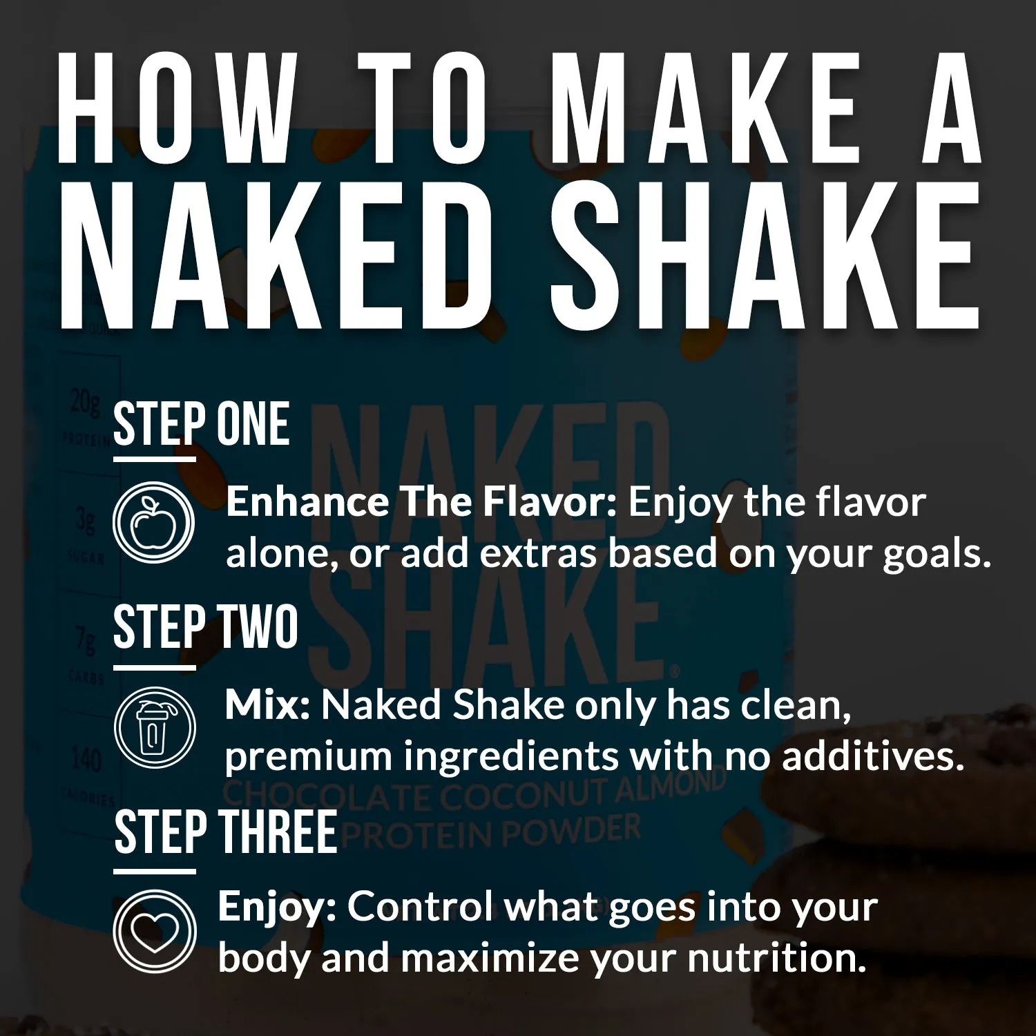 Chocolate Coconut Almond Protein Shake | Naked Shake - 30 Servings