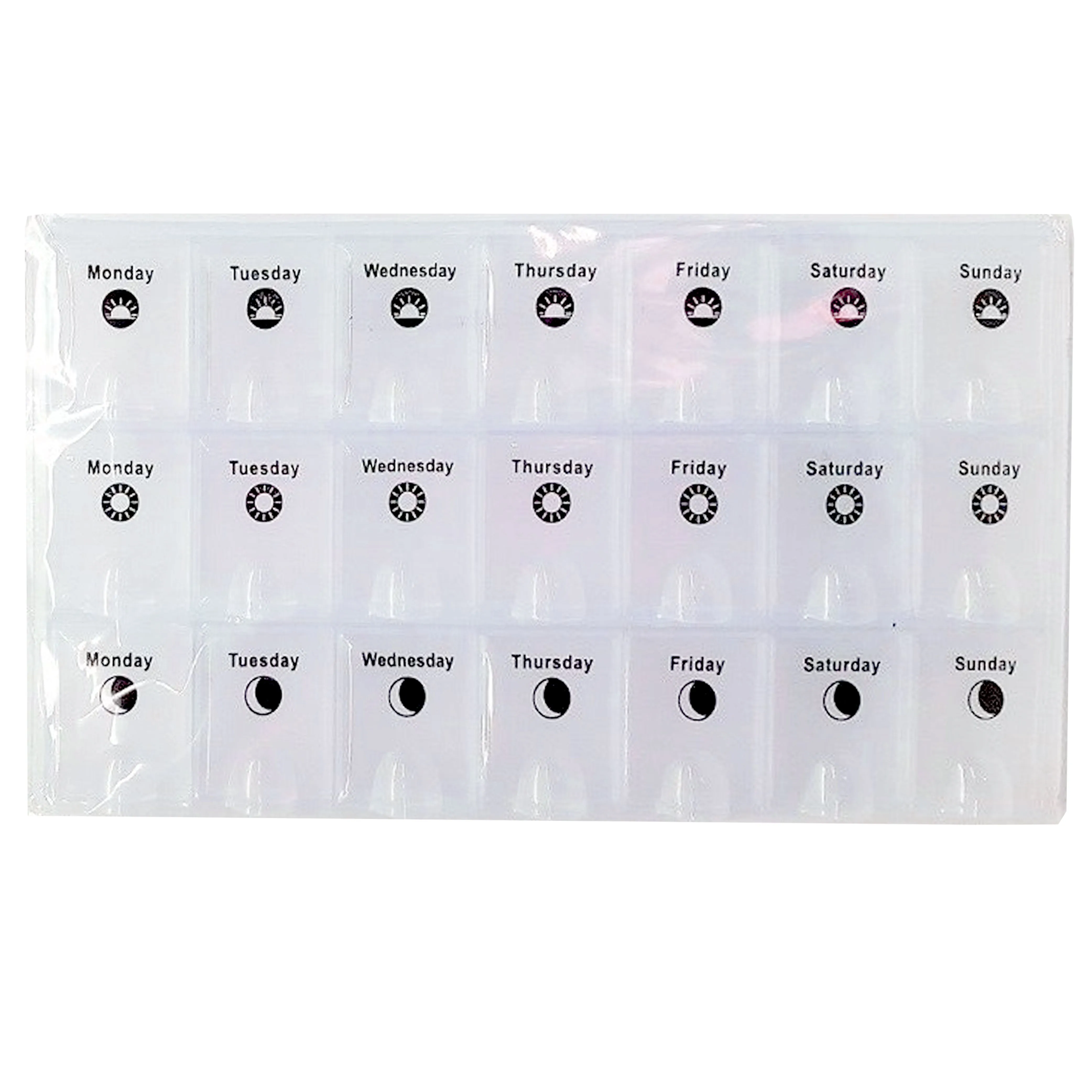 Daily Am Noon Pm 7 Day Pill Organizer Box Medicine Tablet Vitamin Case Holder