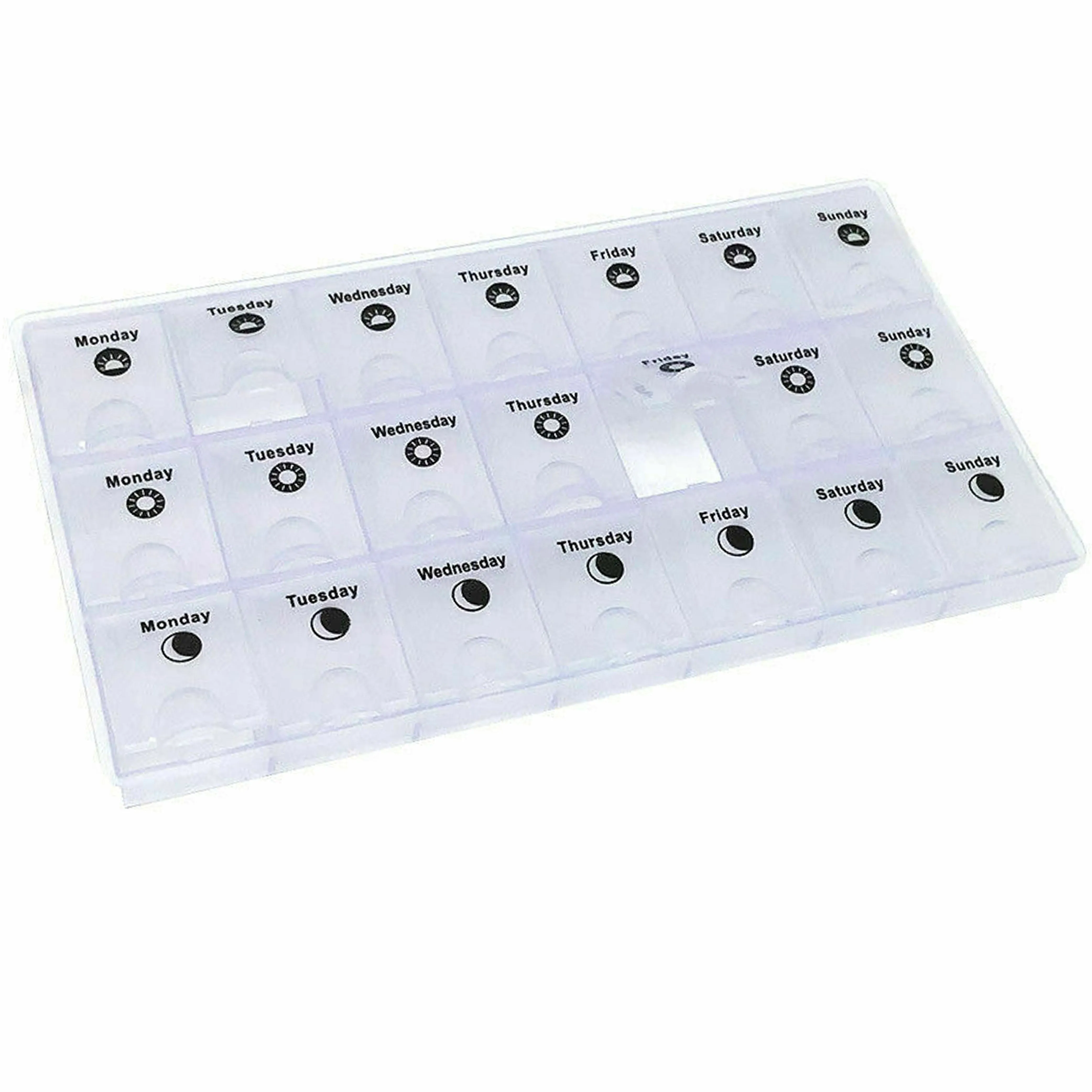 Daily Am Noon Pm 7 Day Pill Organizer Box Medicine Tablet Vitamin Case Holder
