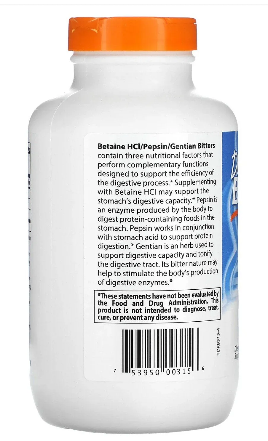 Doctors Best Betaine HCl Pepsin & Gentian Bitters 360 Capsule