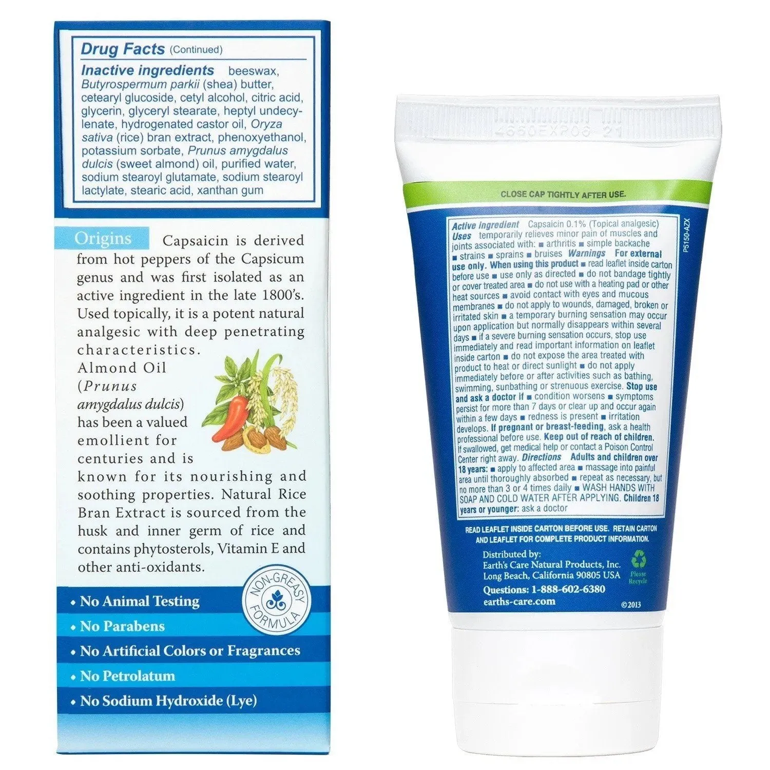 Earth's Care Arthritis Cream 2.4 oz Cream