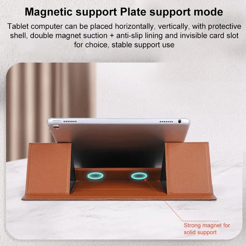 Foldable Magnetic Leather Tablet / Laptop Holder