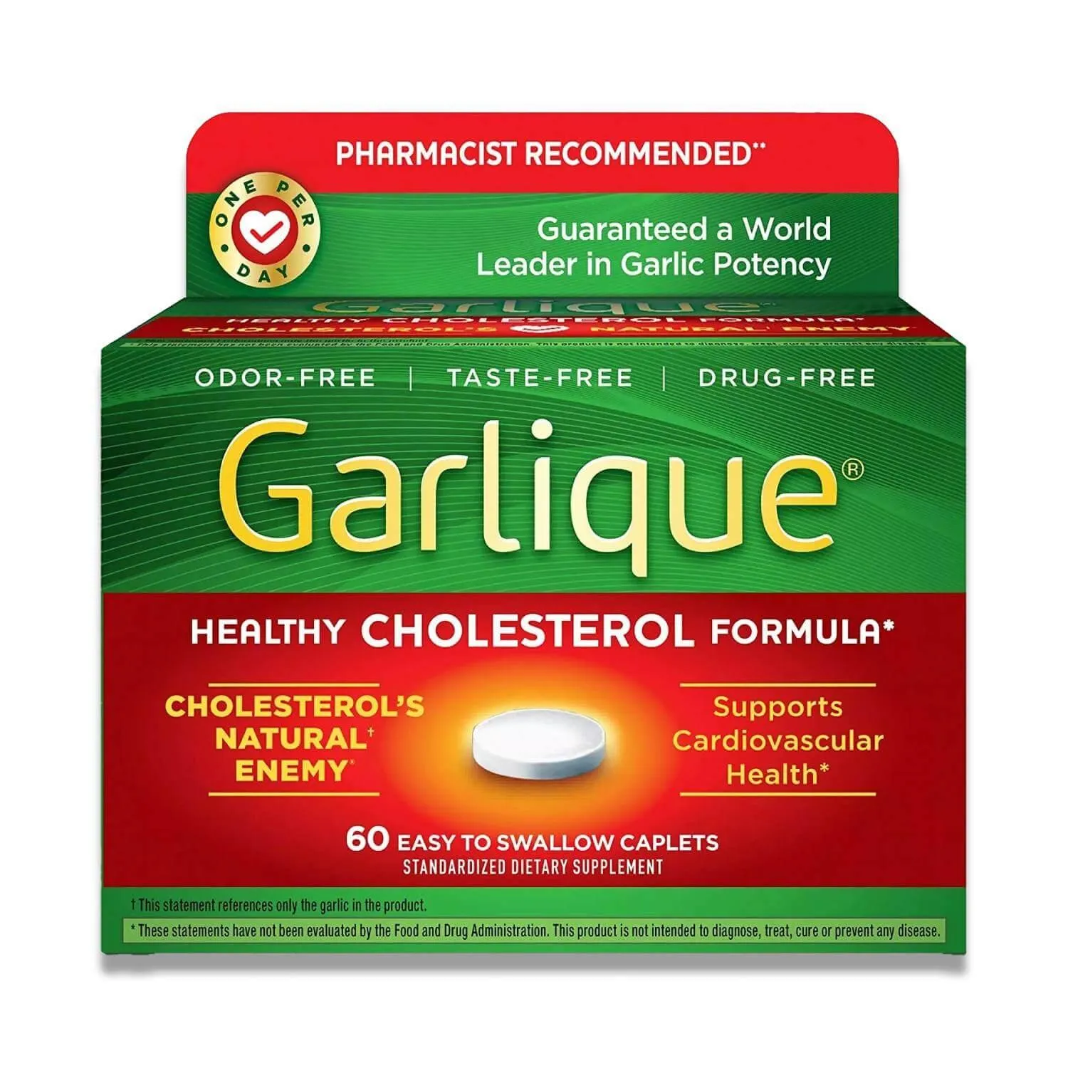 Garlique - Standardized Dietary Supplement Caplets  Tablets 60 Ct - 24 Pack