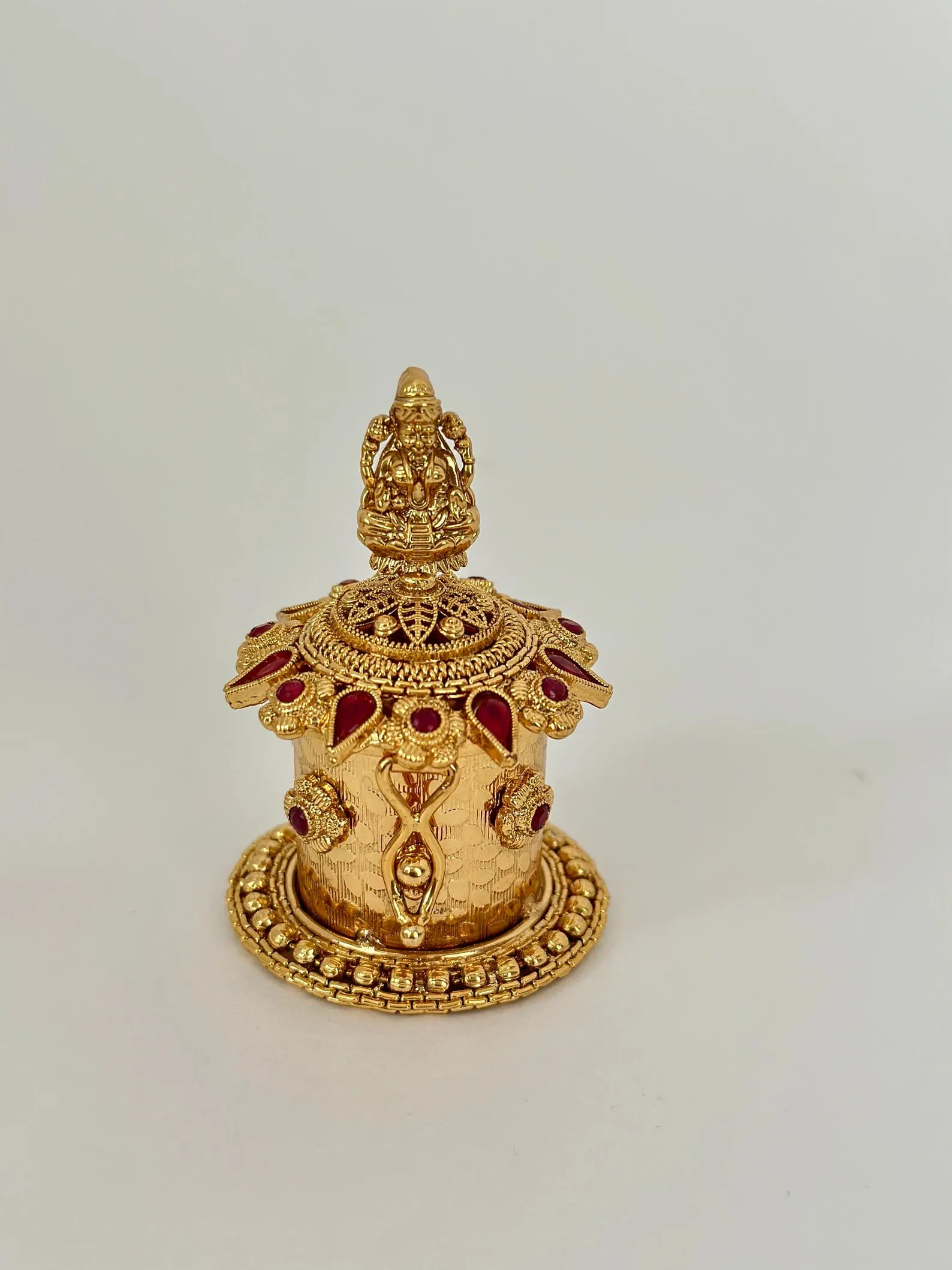 Indian Gold Plated Sindoor Box/Kumkum Box