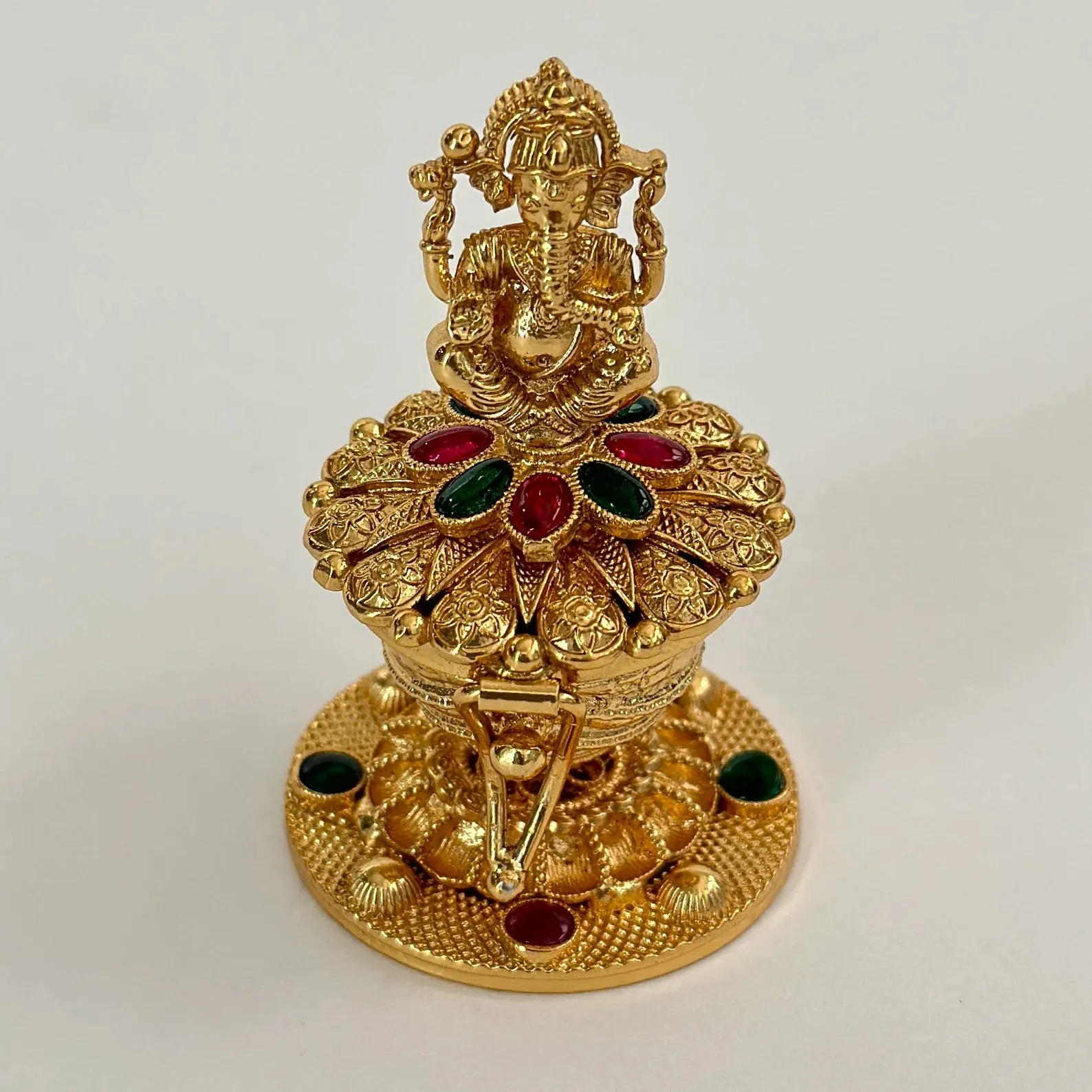 Indian Gold Plated Sindoor Box/Kumkum Box
