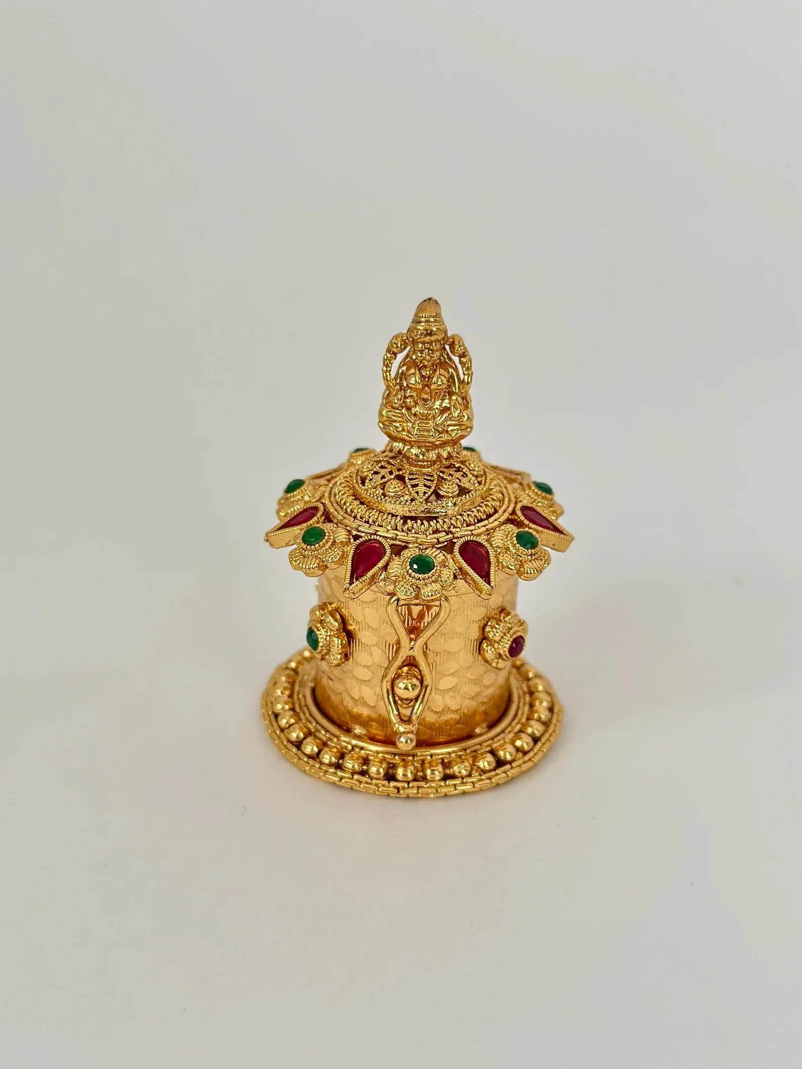 Indian Gold Plated Sindoor Box/Kumkum Box