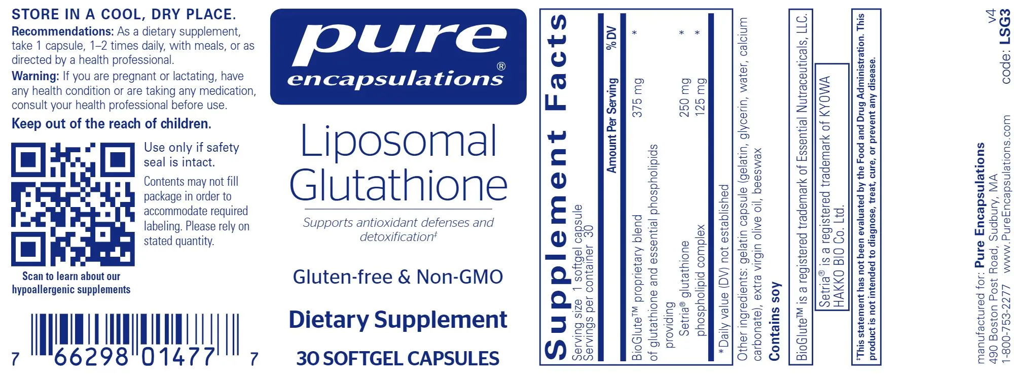 Liposomal Glutathione | Antioxidant Defense - 30 & 60 Softgels