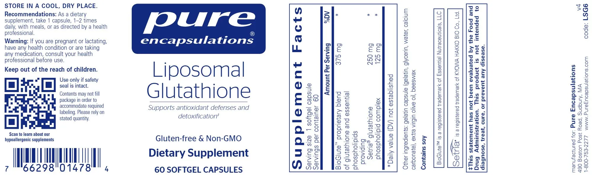 Liposomal Glutathione | Antioxidant Defense - 30 & 60 Softgels
