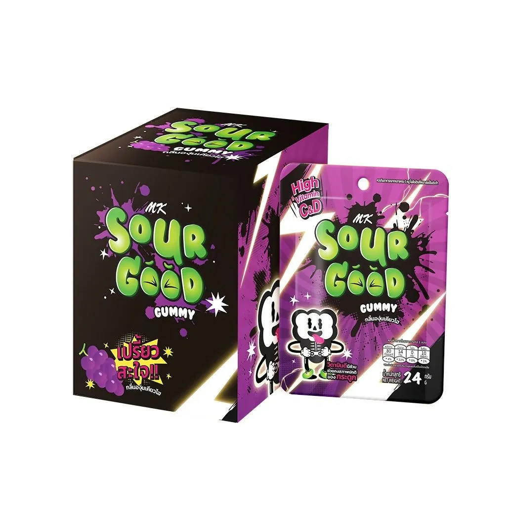 MK SOUR GOOD GUMMY - Grapes Flavour 24g