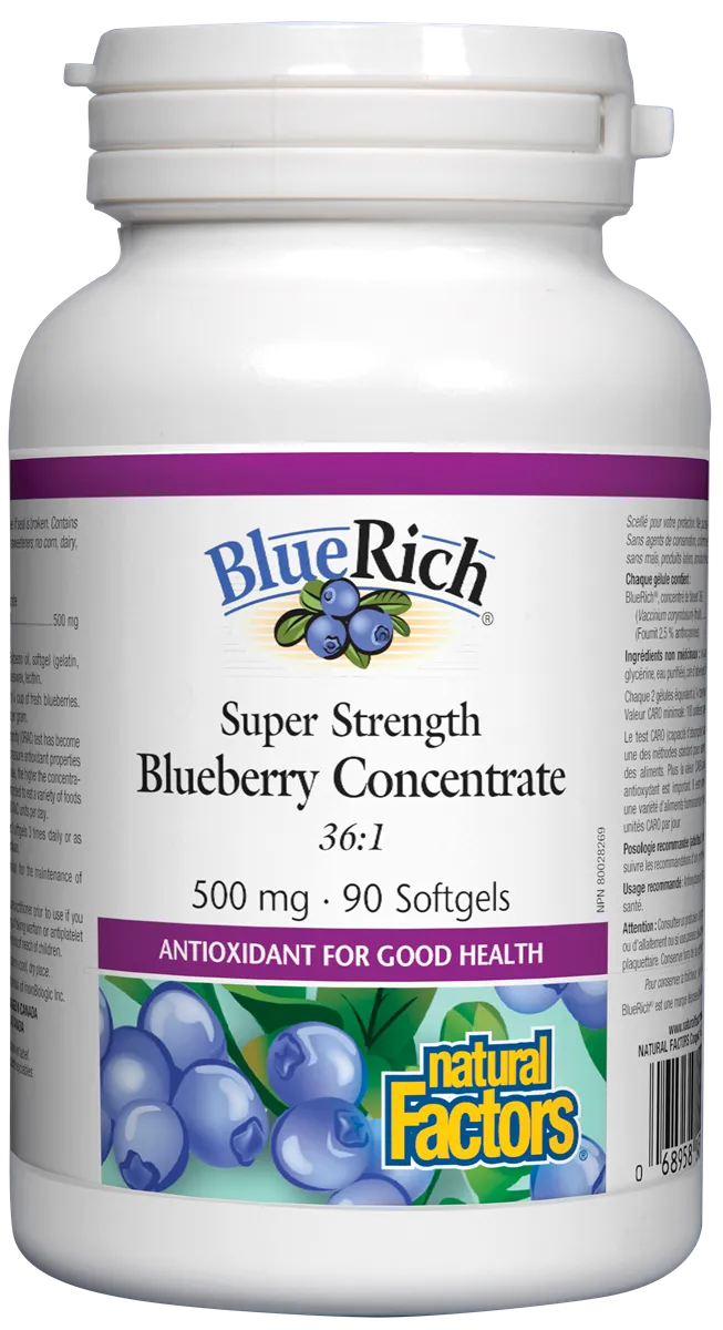 Natural Factors BlueRich Blueberry Concentrate (90 SoftGels)