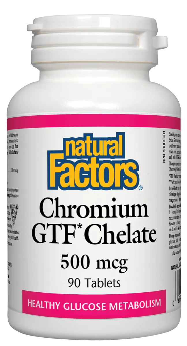 Natural Factors Chromium GTF Chelate (500mcg) (90 Tablets)