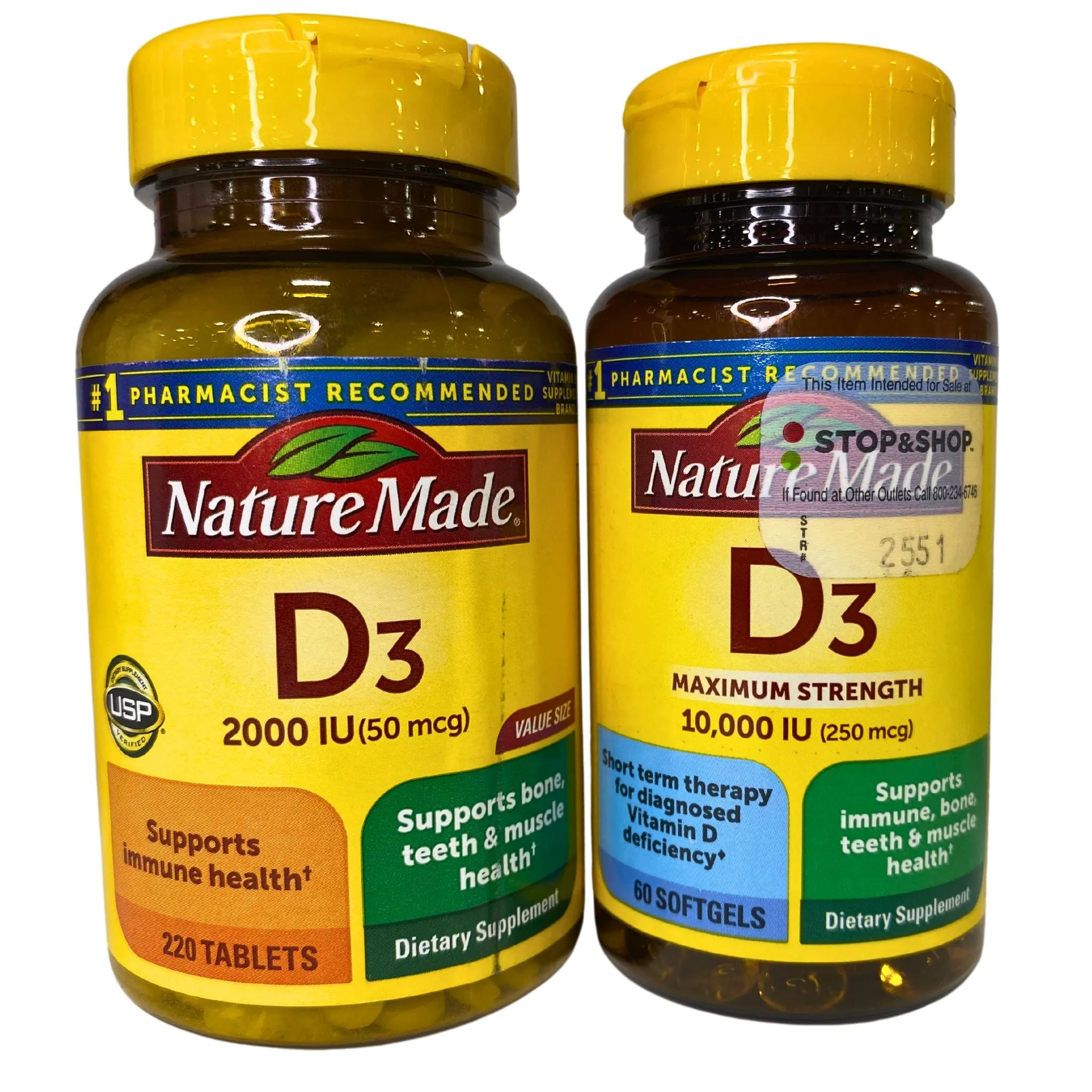 Nature Made D3 Assorted Mix Supports Immune , Bone , Teeth & Muscle Health (30 Pcs lot)