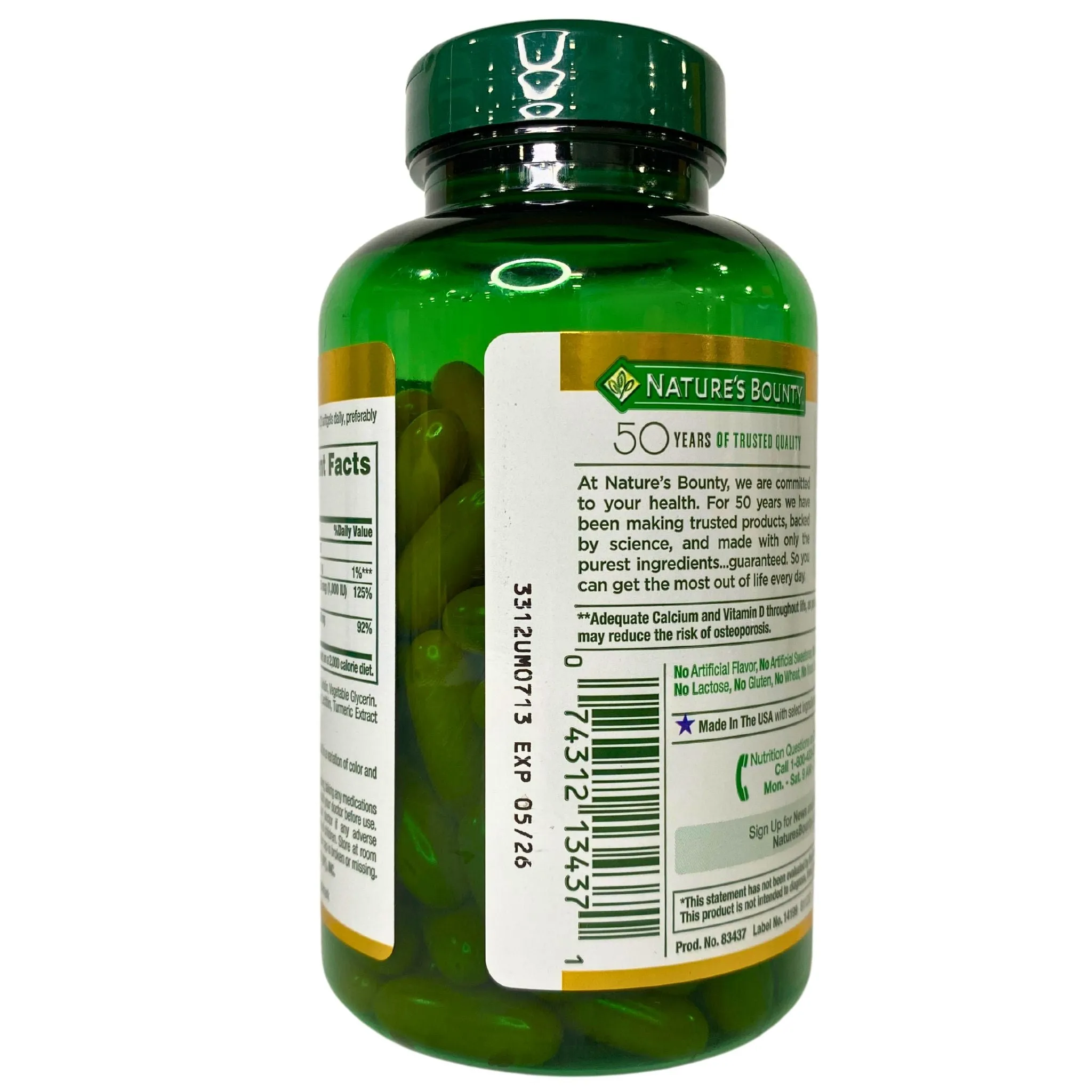 Nature's Bounty Calcium 1200mg | Plus 25mcg (1,000 IU) Vitamin D3 (25 Pcs Lot)