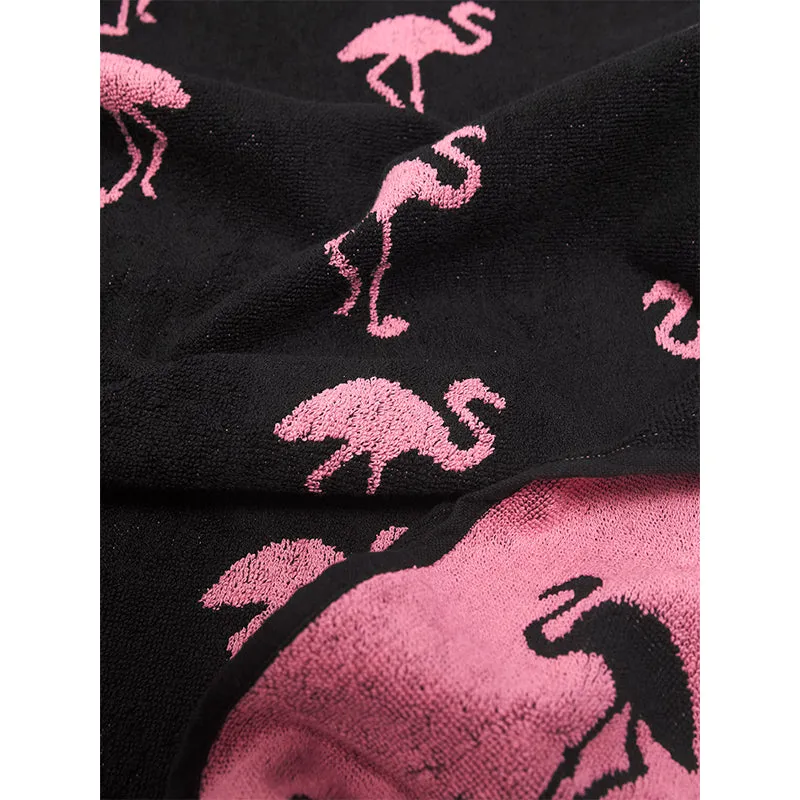 OAS BLACK FLAMINGO TOWEL