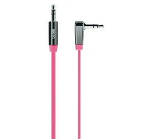 [OPEN BOX] BELKIN 3.5MM Flat Right Angle Aux Cable 0.9M - Pink