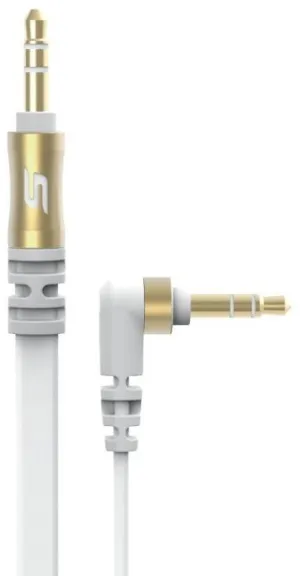 [OPEN BOX] SCOSCHE Flatout Tangle Free 3 feet AUX Cable - White / Silver