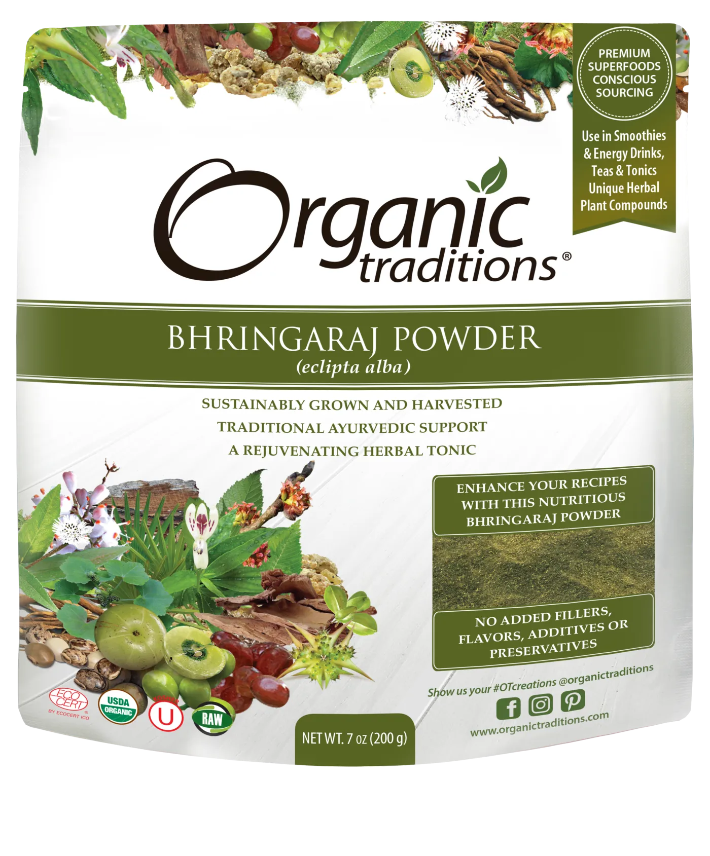 Organic Traditions Bhringaraj Powder (200g)