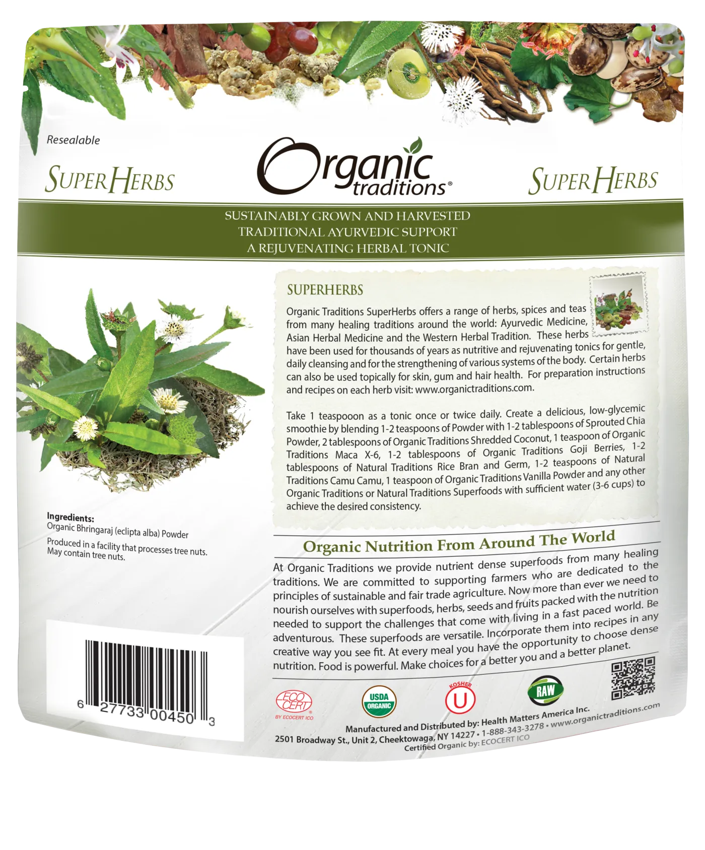Organic Traditions Bhringaraj Powder (200g)