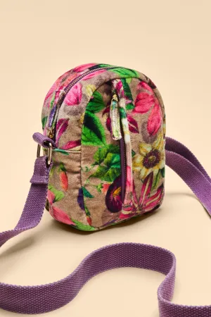 Oversized Botanicals Velvet Crossbody Bag