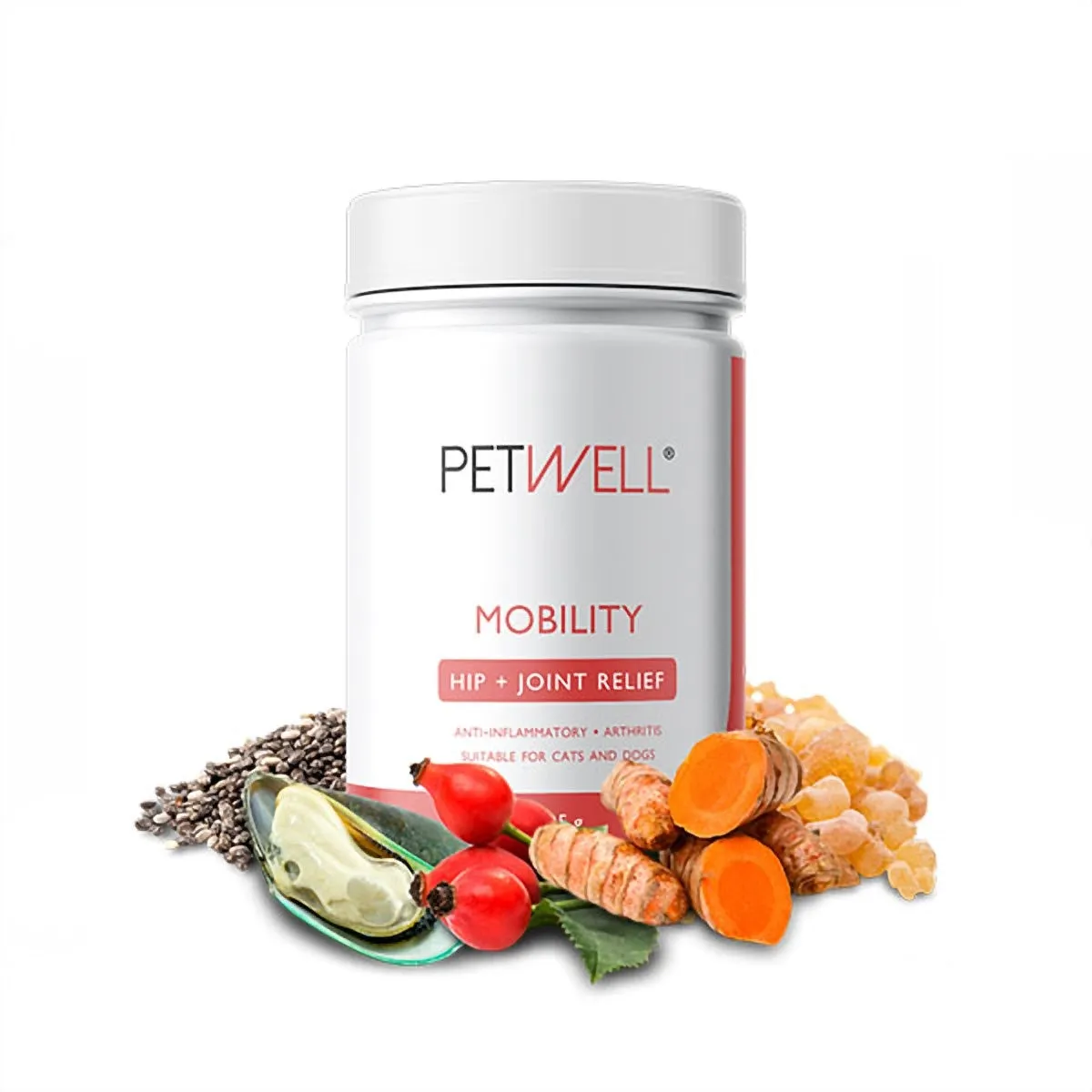 Petwell Mobility Dog and Cat Supplement Hip   Joint relief 125g