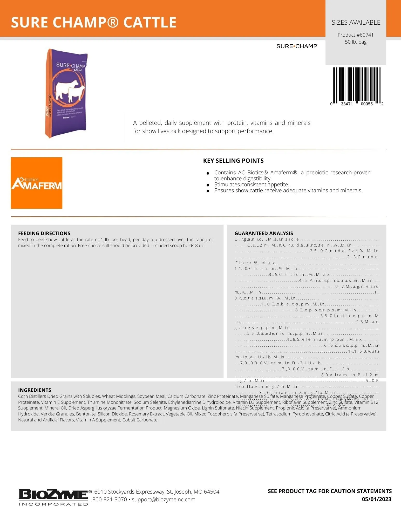 Sure Champ Cattle Show Feed Supplement