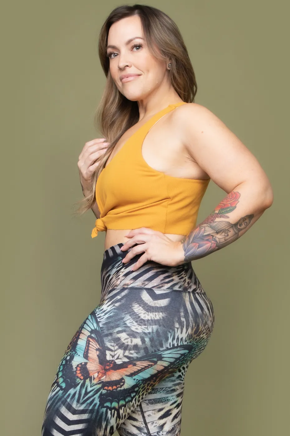 Tie Tank Sports Bra | Turmeric
