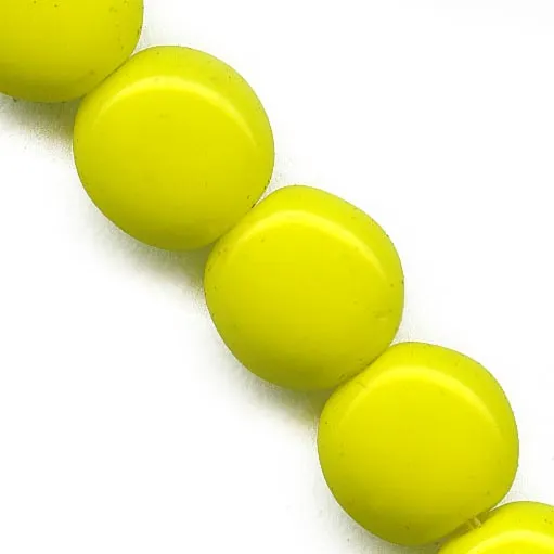 Vintage West German bright yellow tablets, 8 x 5 mm. pkg of 10. b11-yo-0902