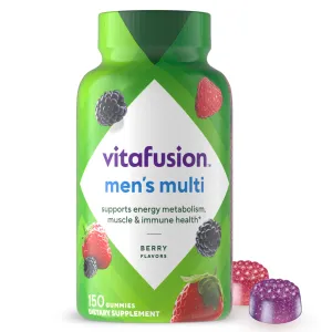 vitafusion Adult Gummy Vitamins for Men, Berry Flavored Daily Multivitamins for Men With Vitamins A, C, D, E, B6 and B12, Americas Number 1 Gummy Vitamin Brand, 75 Day Supply, 150 Count