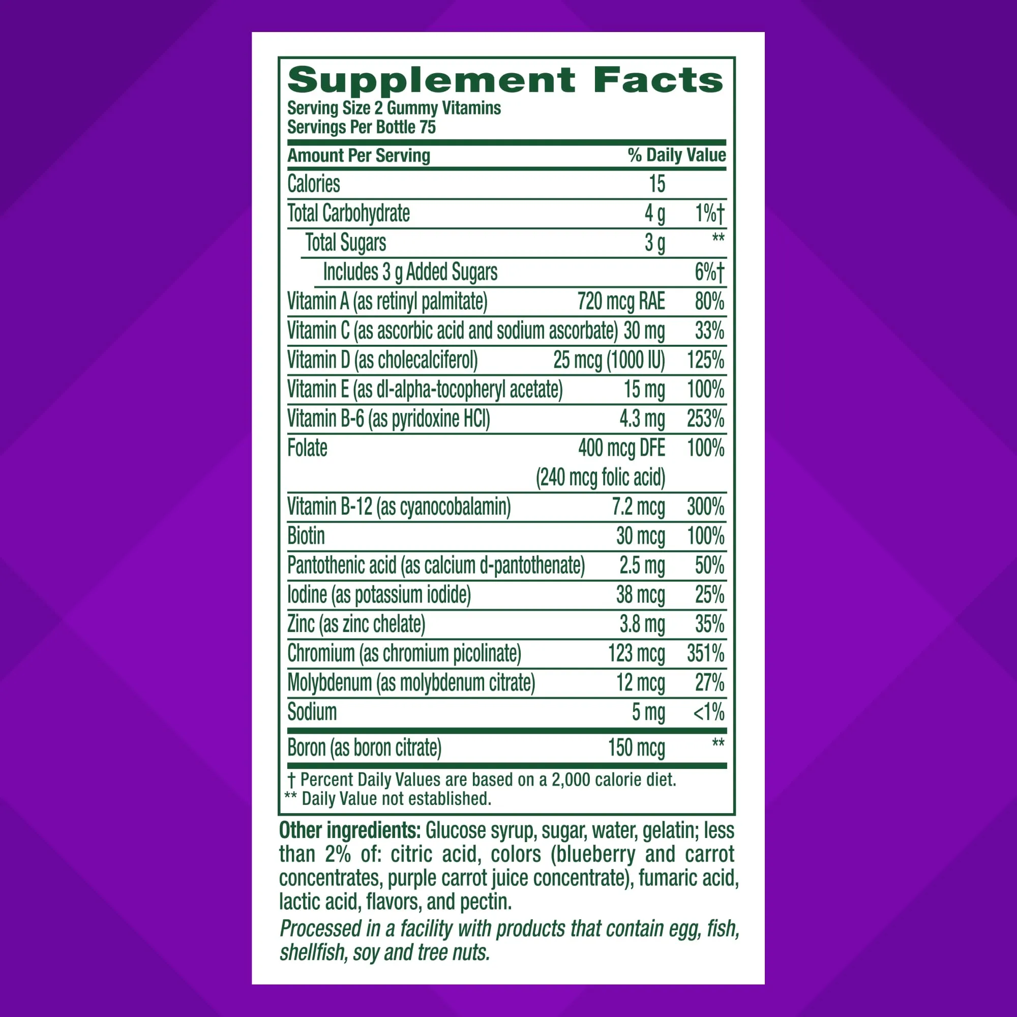 vitafusion Adult Gummy Vitamins for Men, Berry Flavored Daily Multivitamins for Men With Vitamins A, C, D, E, B6 and B12, Americas Number 1 Gummy Vitamin Brand, 75 Day Supply, 150 Count
