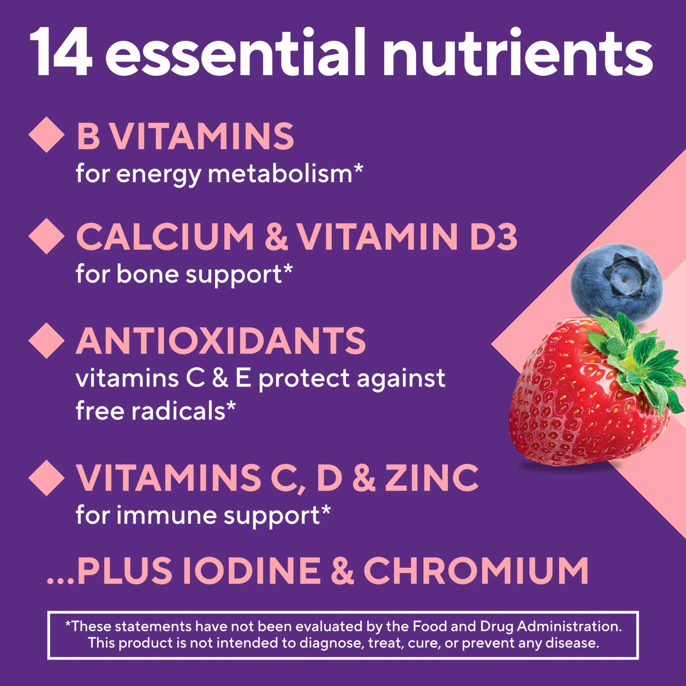vitafusion Womens Multivitamin Gummies, Daily Vitamins for Women, Berry Flavored, 150 Count