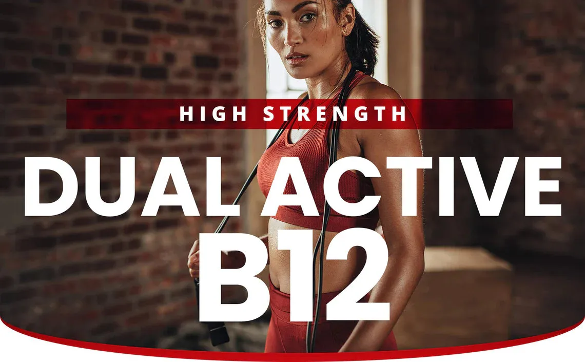 Vitamin B12 - 60 High Strength Vegan Tablets - 1000 μg - Dual Active