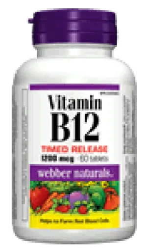 Vitamin B12, Timed Release, 1200 mcg, 60 tablets/BONUS! 33% MORE, 60 20 tablets