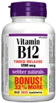 Vitamin B12, Timed Release, 1200 mcg, 60 tablets/BONUS! 33% MORE, 60 20 tablets